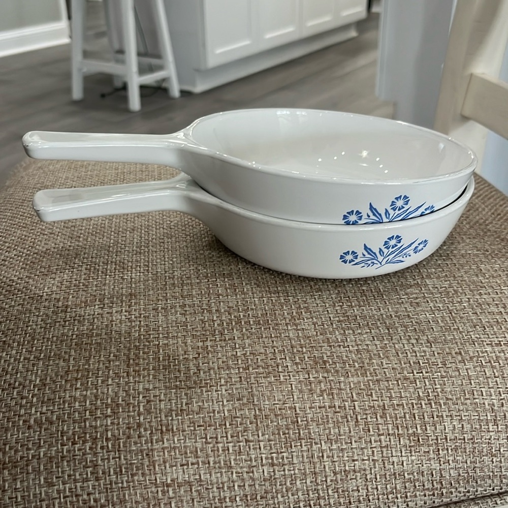 Corningware, set of 2, P-83-B, 6.5”, white. Used